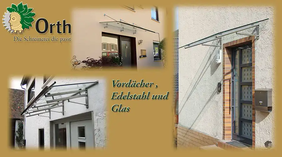 Bildkomposition Haustürenüberdachung aus Glas